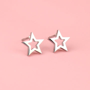 Cut Out Star Stud Earrings - Sour Cherry