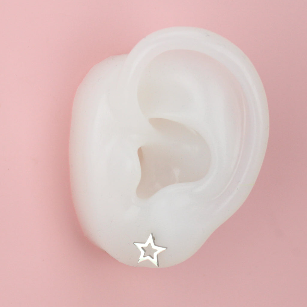 Cut Out Star Stud Earrings - Sour Cherry
