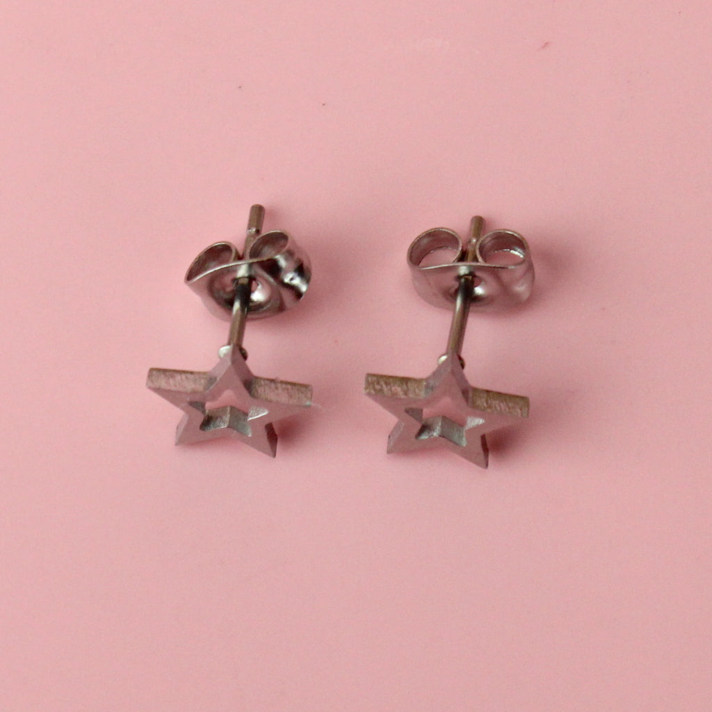 Cut Out Star Stud Earrings - Sour Cherry