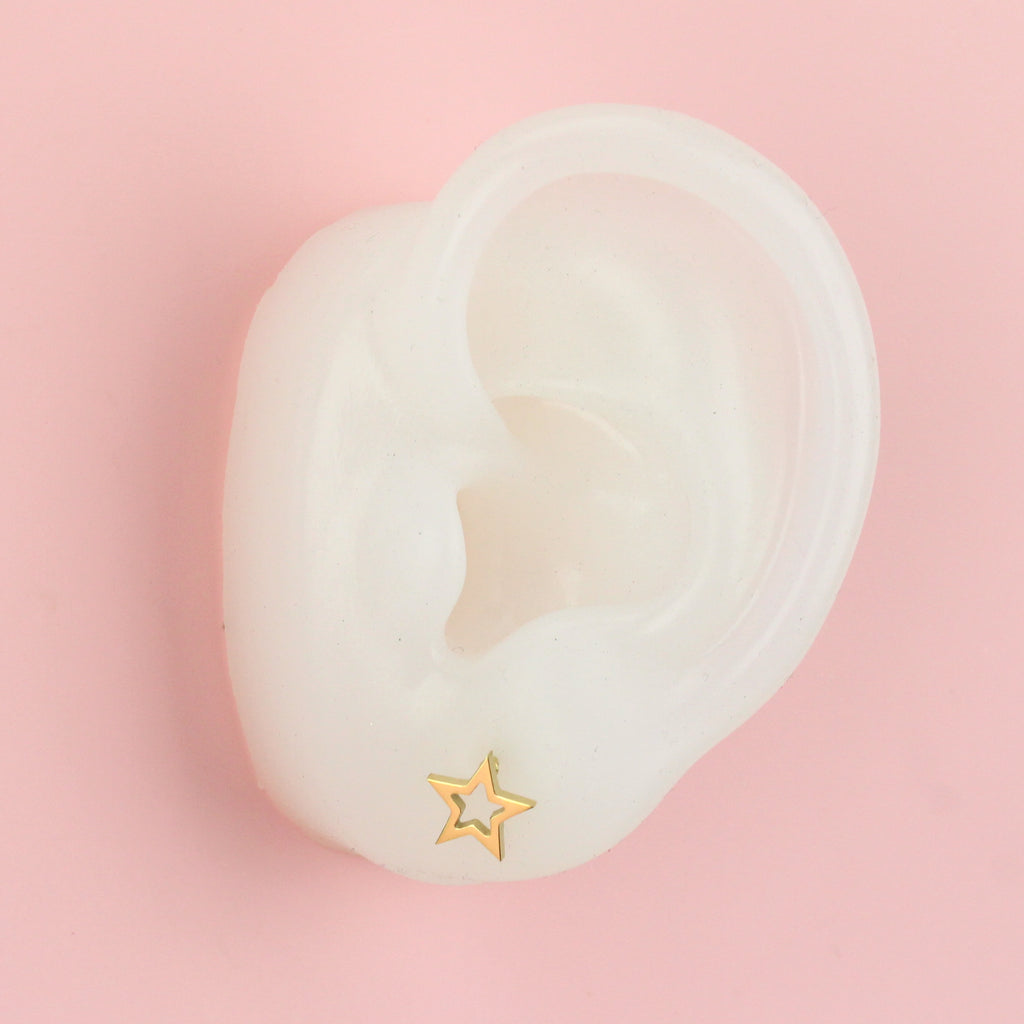 Cut Out Star Stud Earrings (Gold Plated) - Sour Cherry