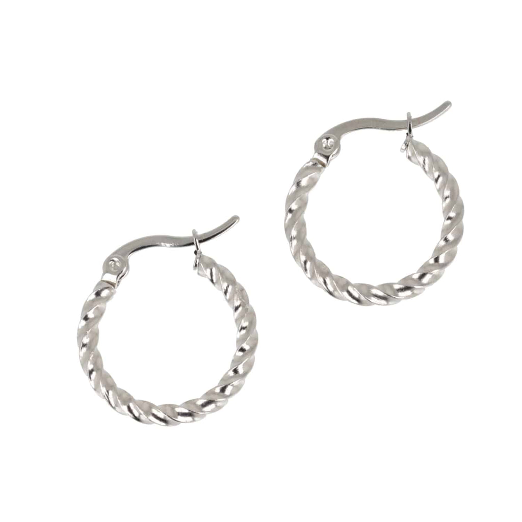 20mm Twisted Hoop Earrings (Stainless Steel) - Sour Cherry