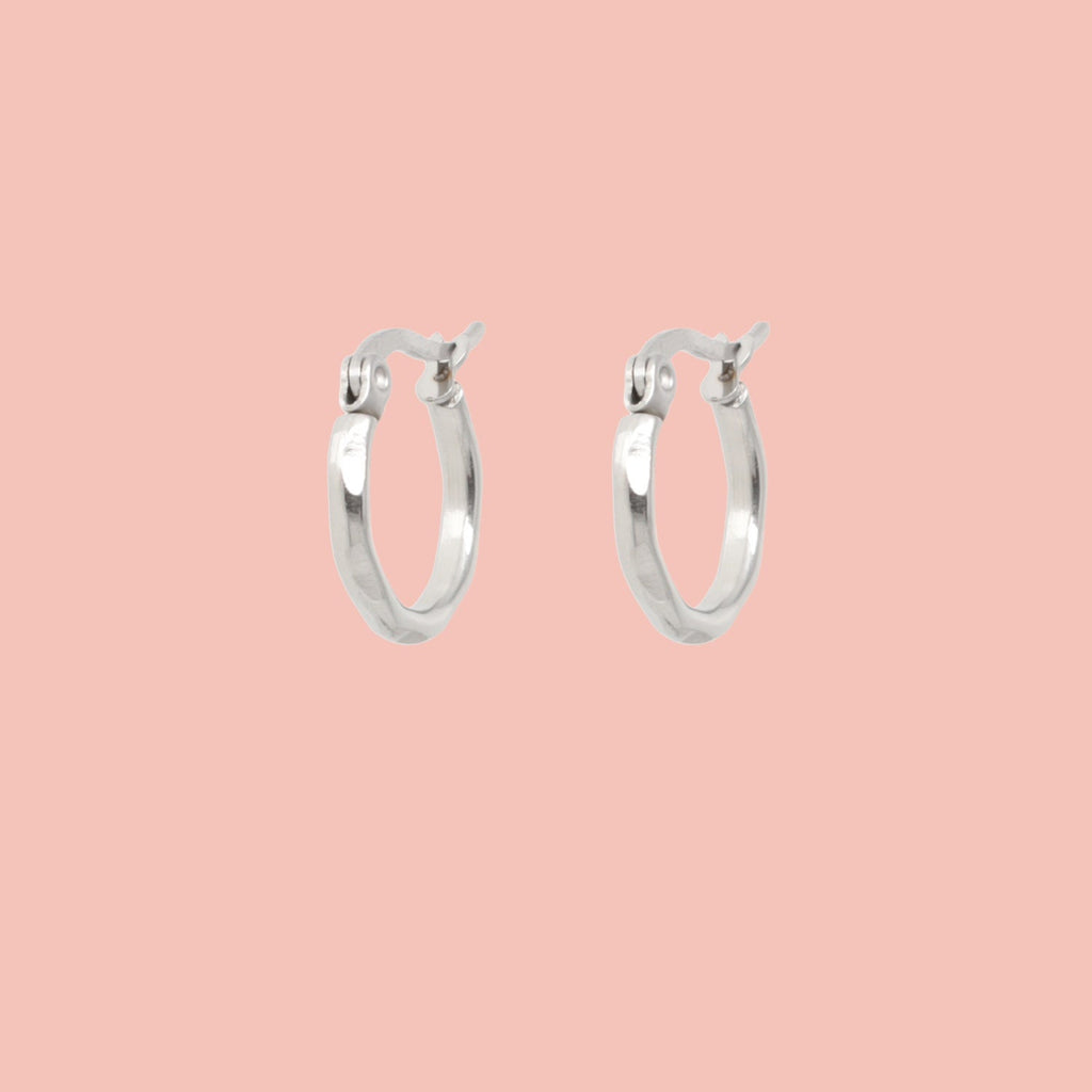 Diamond Cut Hoop Earrings - Sour Cherry