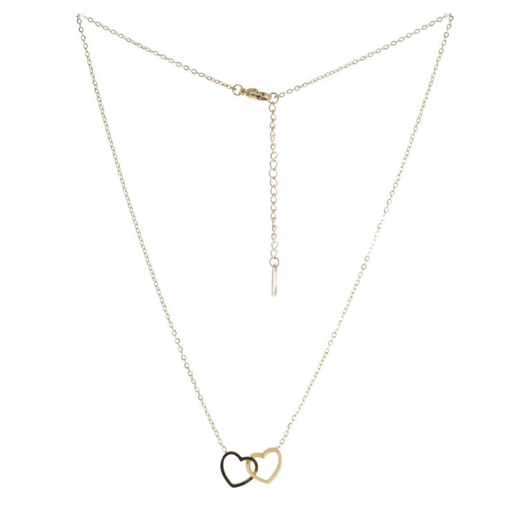 Double Heart Necklace (Gold Plated) - Sour Cherry