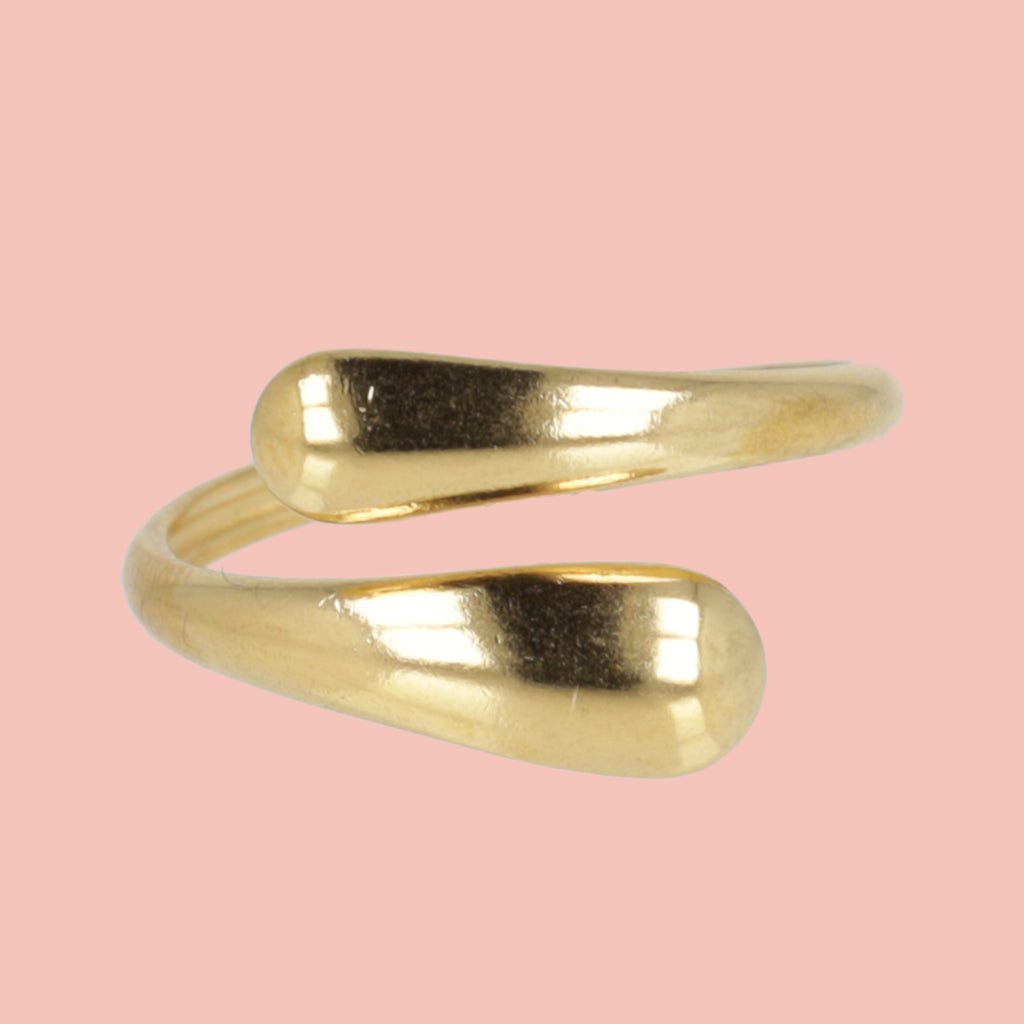 Droplet Ring (Gold Plated) - Sour Cherry