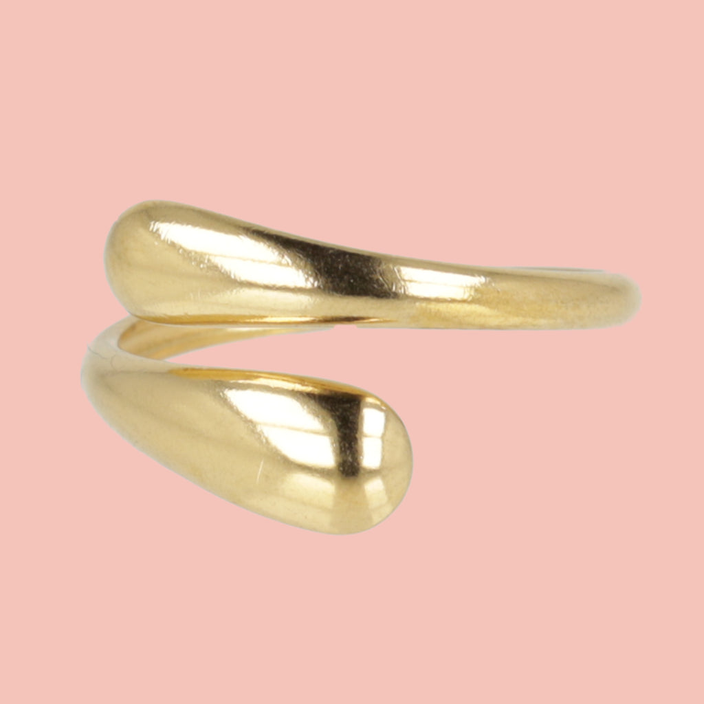 Droplet Ring (Gold Plated) - Sour Cherry