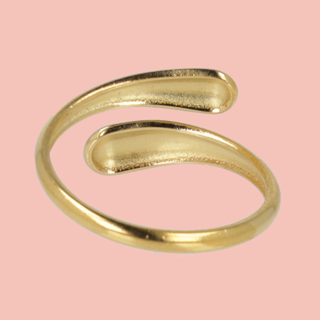 Droplet Ring (Gold Plated) - Sour Cherry