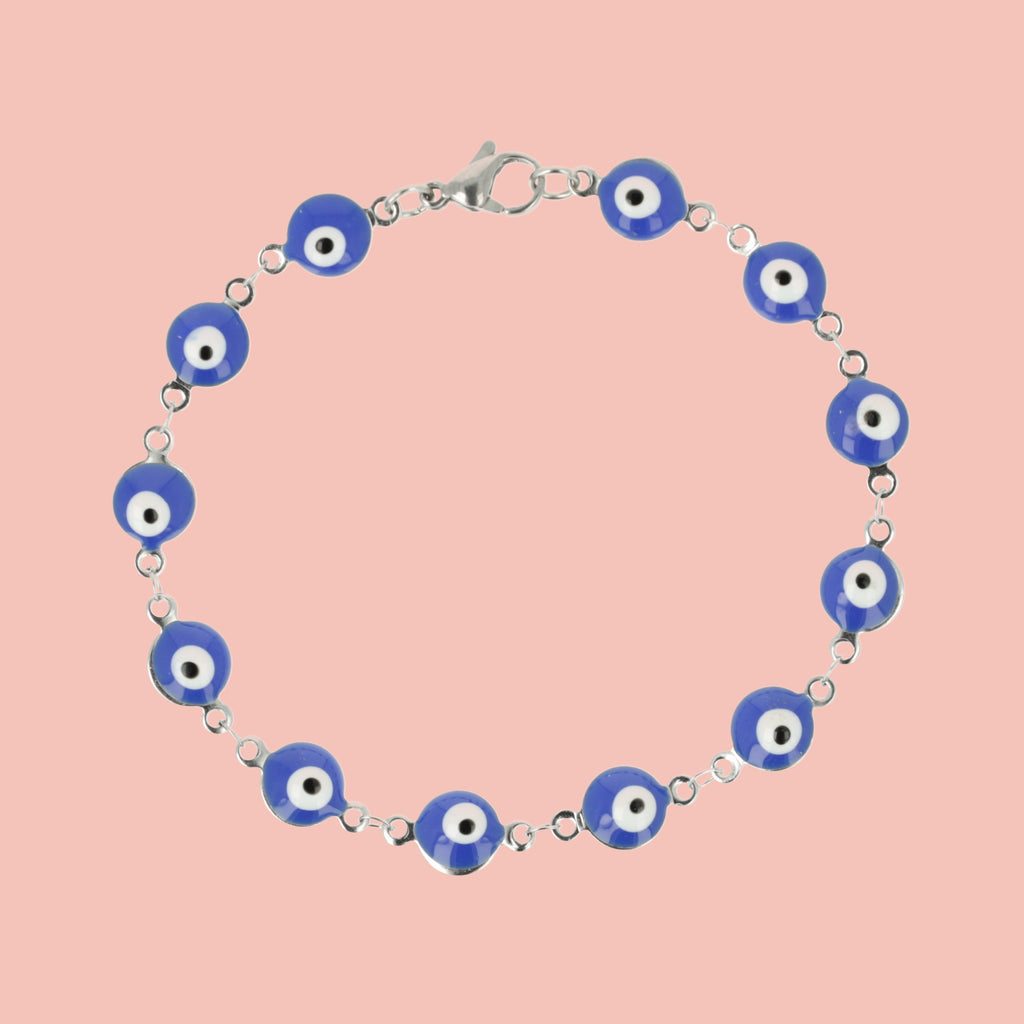 Evil Eye Bracelet In Bright Blue - Sour Cherry