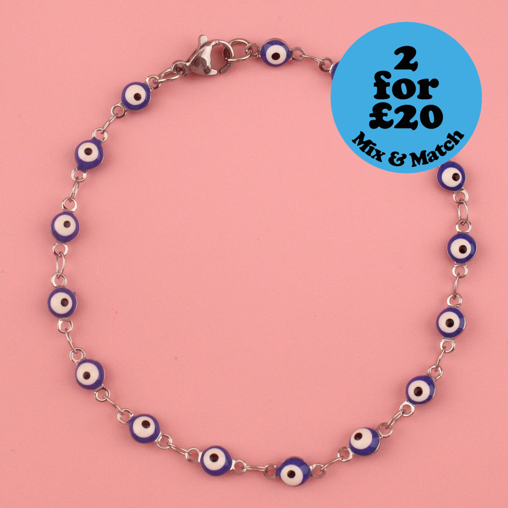 Dark Blue Evil Eye Bracelet - Sour Cherry