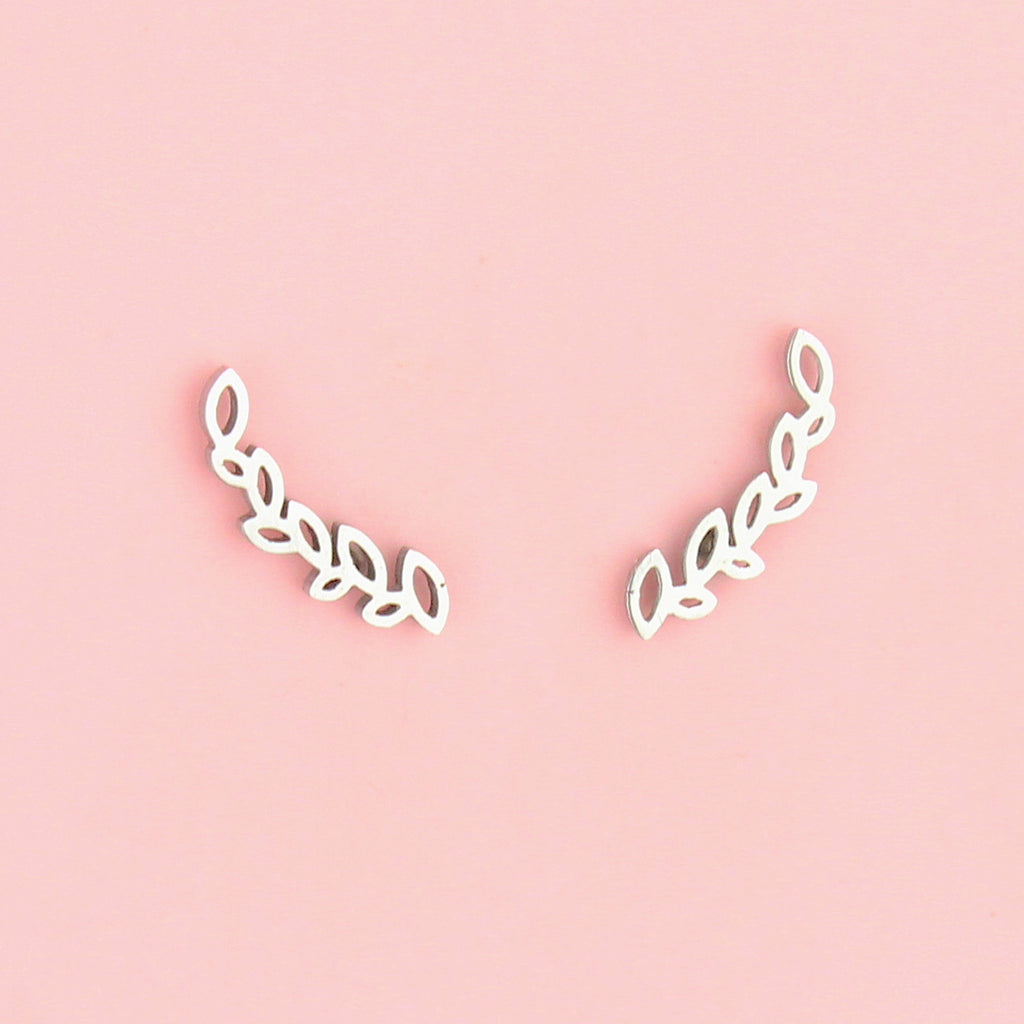 Fern Stud Earrings - Sour Cherry