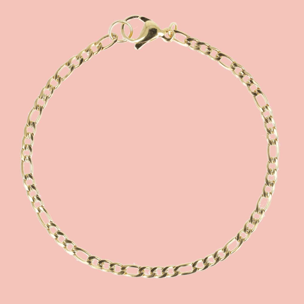 Figaro Chain Bracelet (Gold Plated) - Sour Cherry