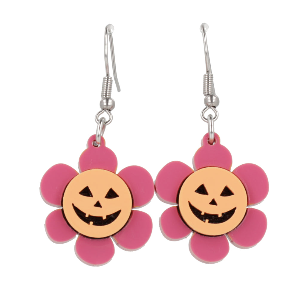 Flower Power Pumpkin Earrings - Sour Cherry