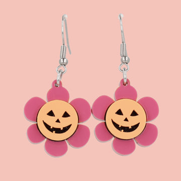 Flower Power Pumpkin Earrings - Sour Cherry
