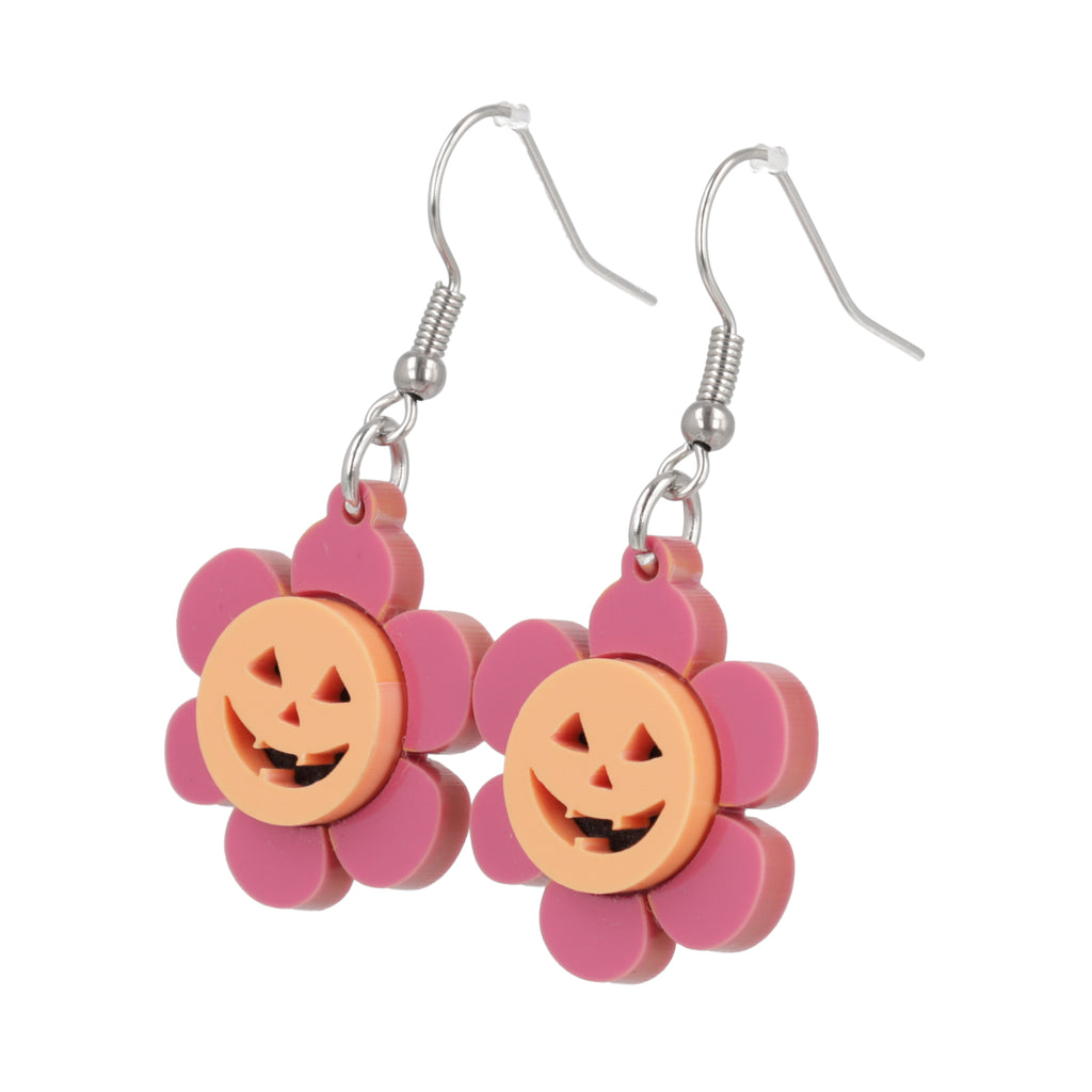 Flower Power Pumpkin Earrings - Sour Cherry