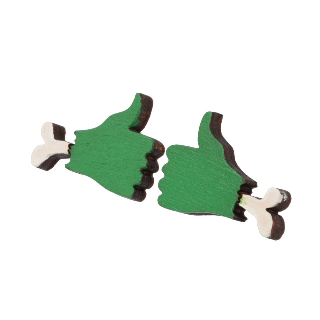 Frankenstein Hand Stud Earrings - Sour Cherry
