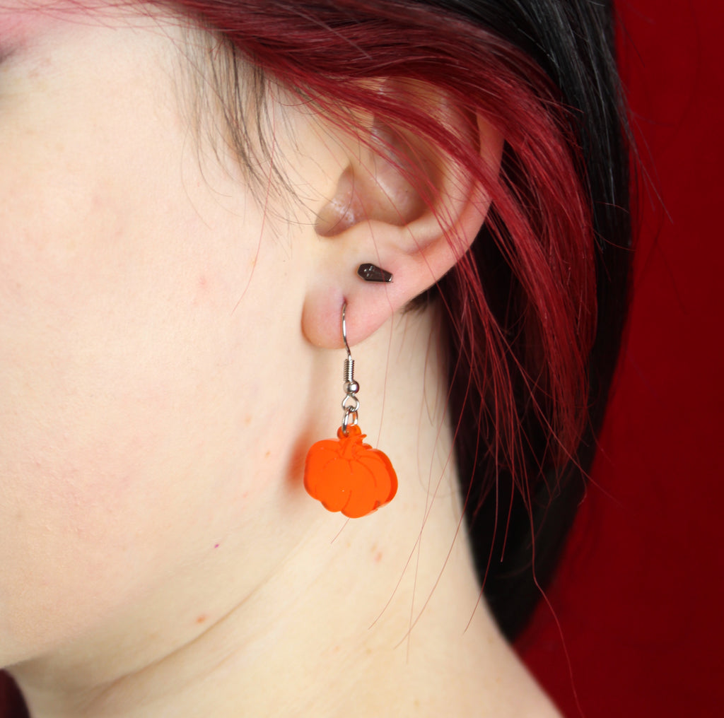 Frosted Pumpkin Patch Earrings - Sour Cherry