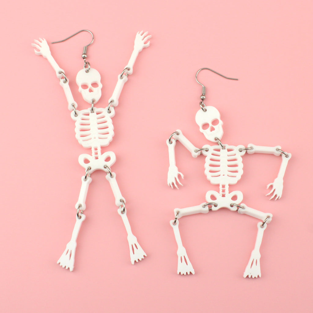 Funny Bones Skeleton Earrings - Sour Cherry