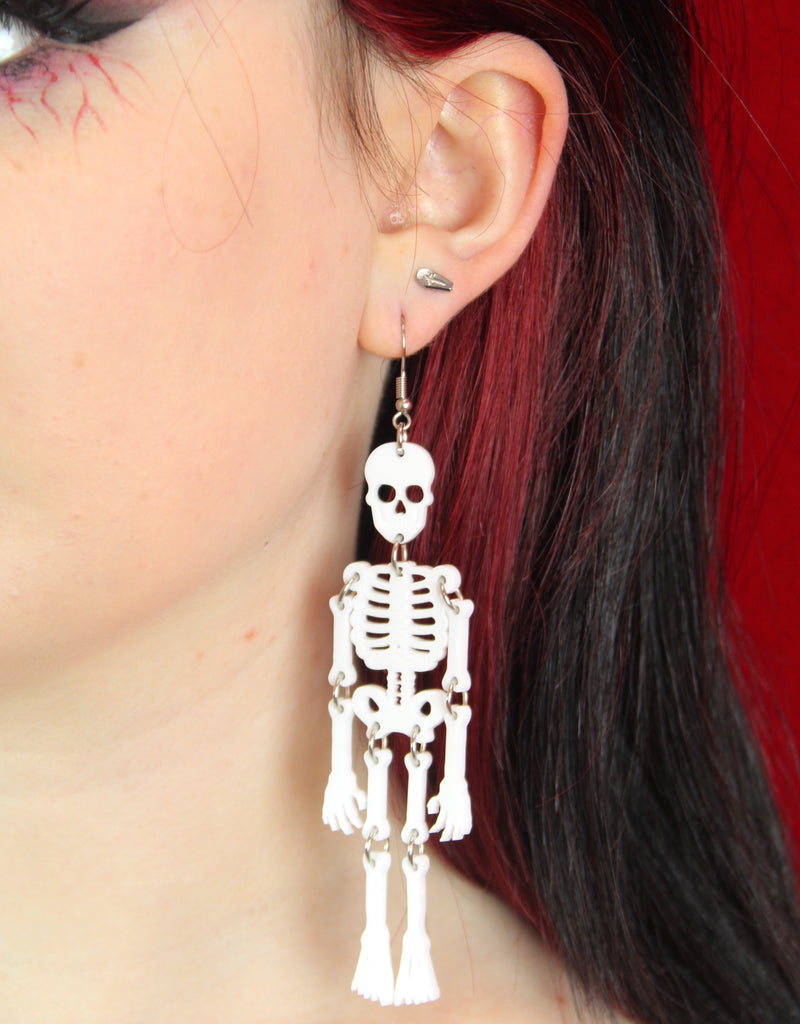 Funny Bones Skeleton Earrings - Sour Cherry