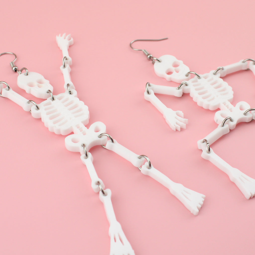 Funny Bones Skeleton Earrings - Sour Cherry