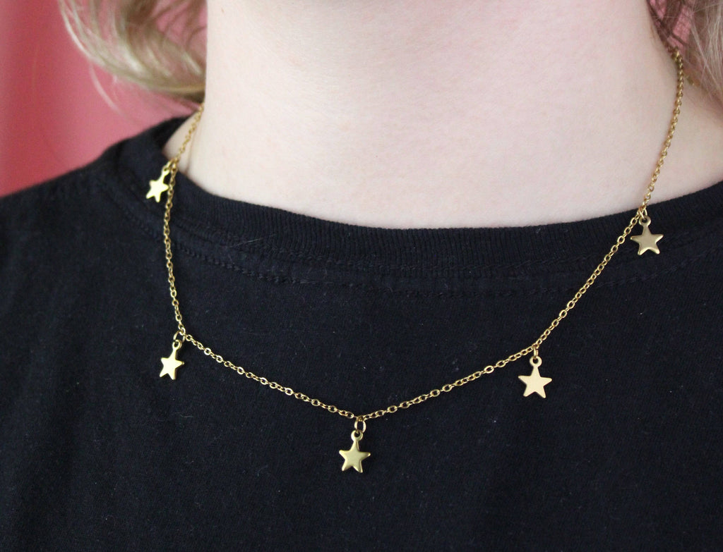 Starry Night Choker Necklace (Gold Plated) - Sour Cherry