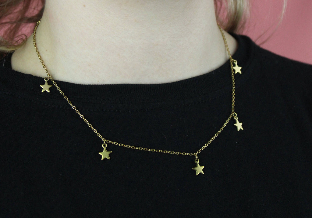 Starry Night Choker Necklace (Gold Plated) - Sour Cherry