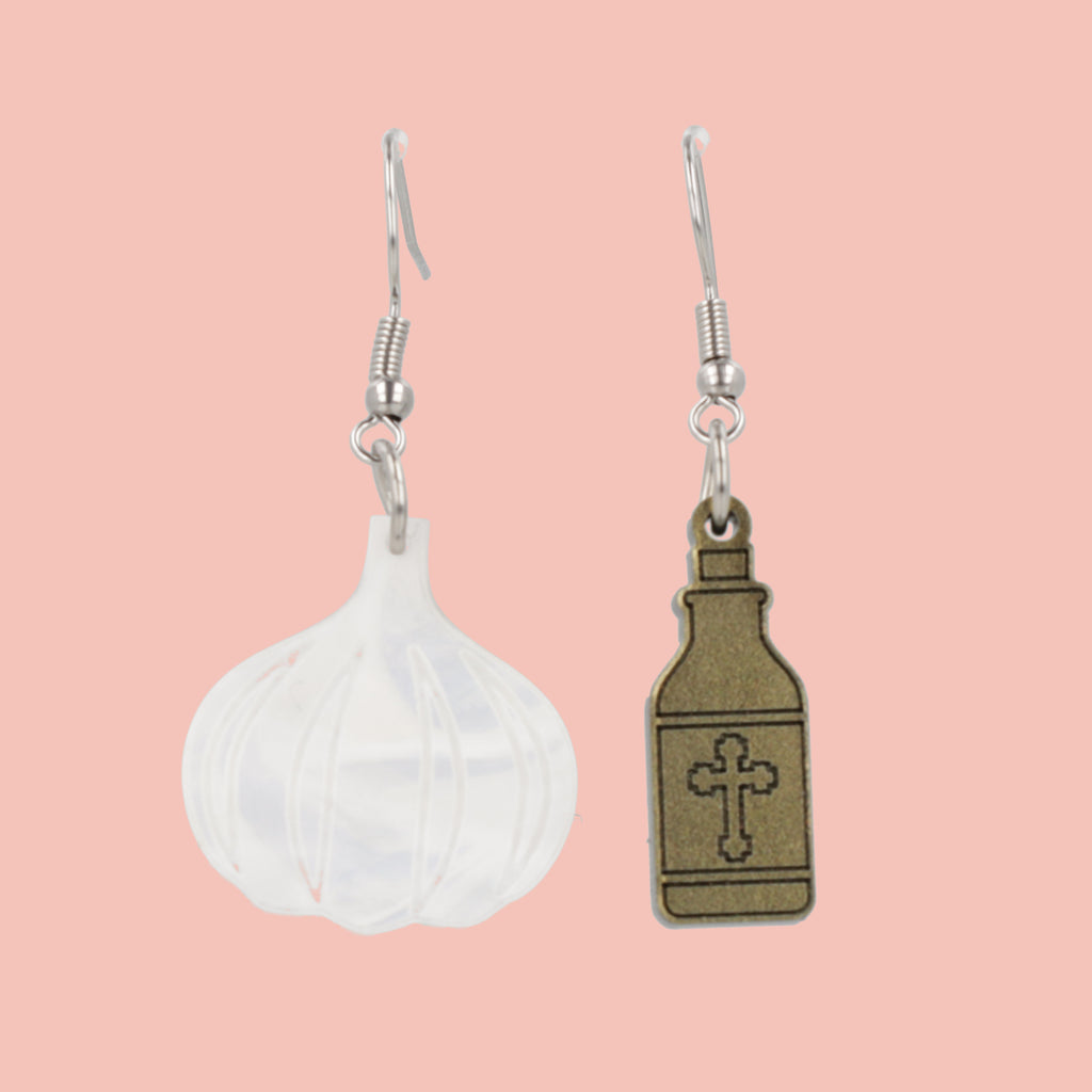 Garlic & Holy Water Earrings - Sour Cherry