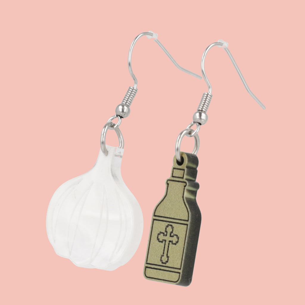 Garlic & Holy Water Earrings - Sour Cherry