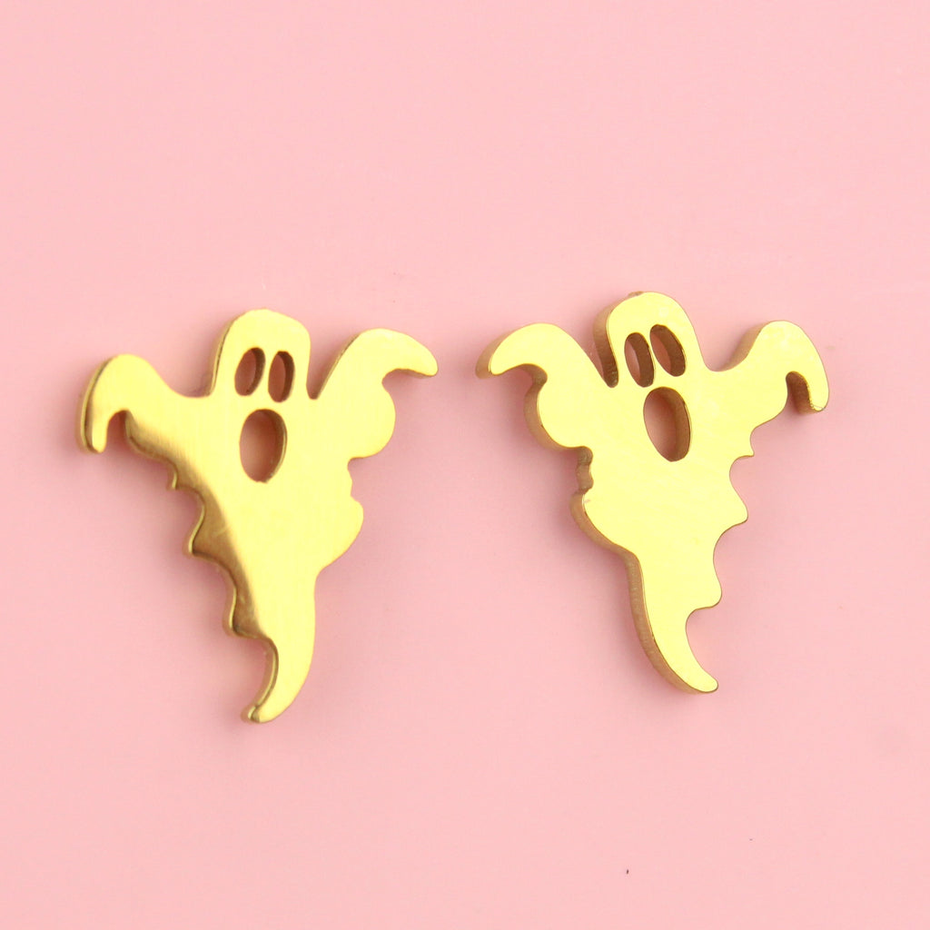 Ghost Stud Earrings (Gold Plated) - Sour Cherry
