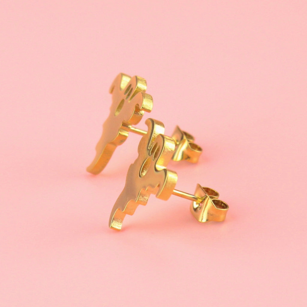 Ghost Stud Earrings (Gold Plated) - Sour Cherry