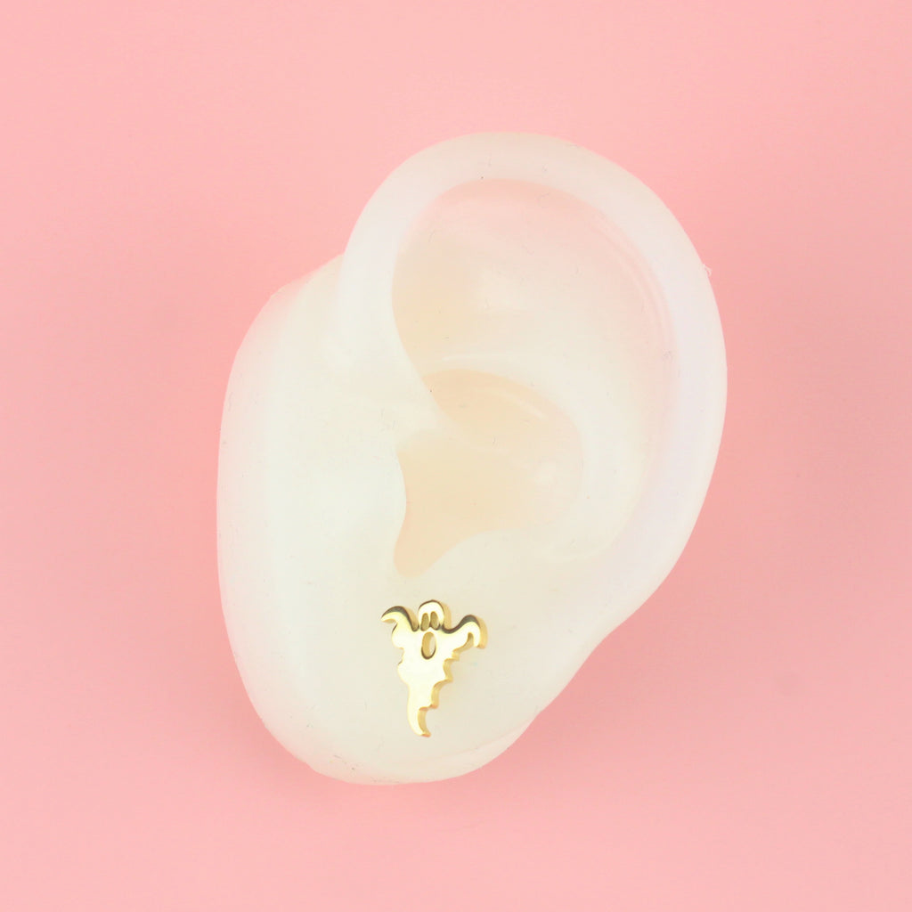 Ghost Stud Earrings (Gold Plated) - Sour Cherry