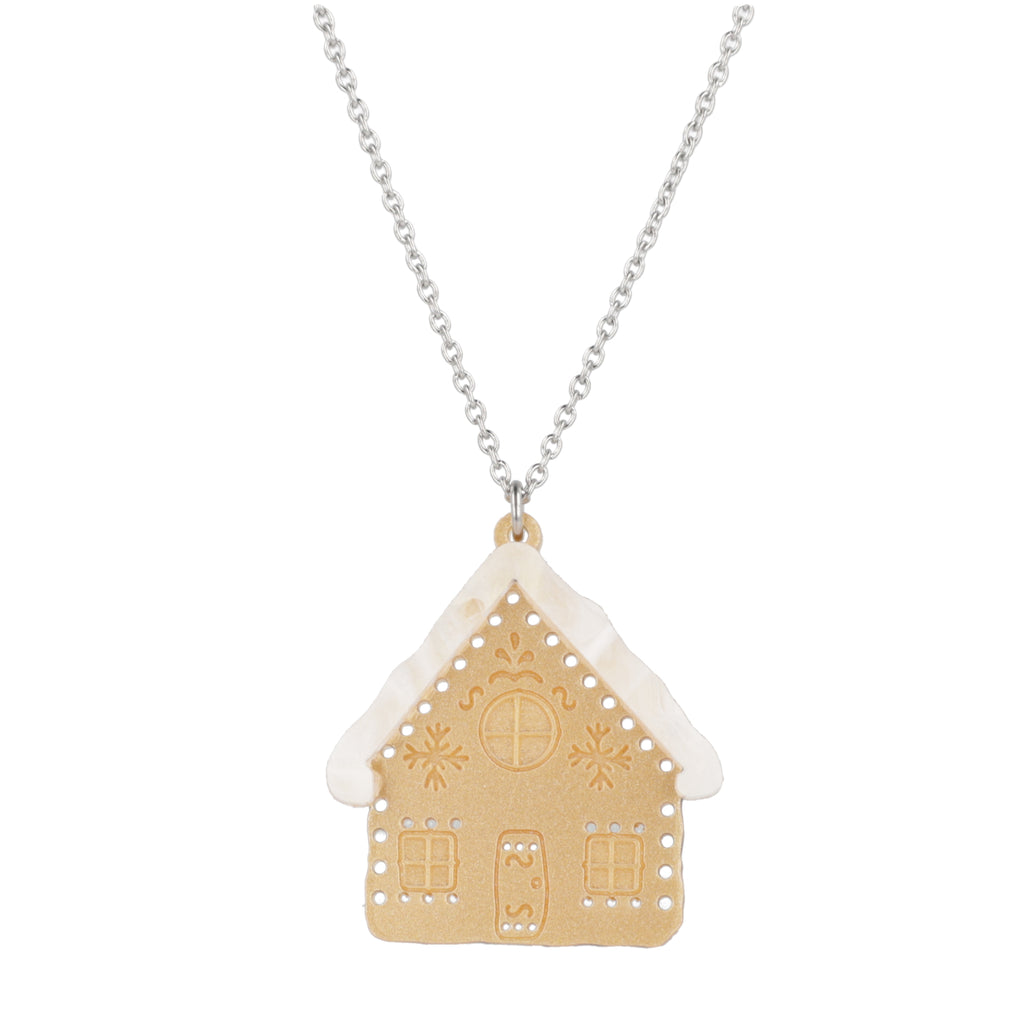 Gingerbread House Necklace - Sour Cherry
