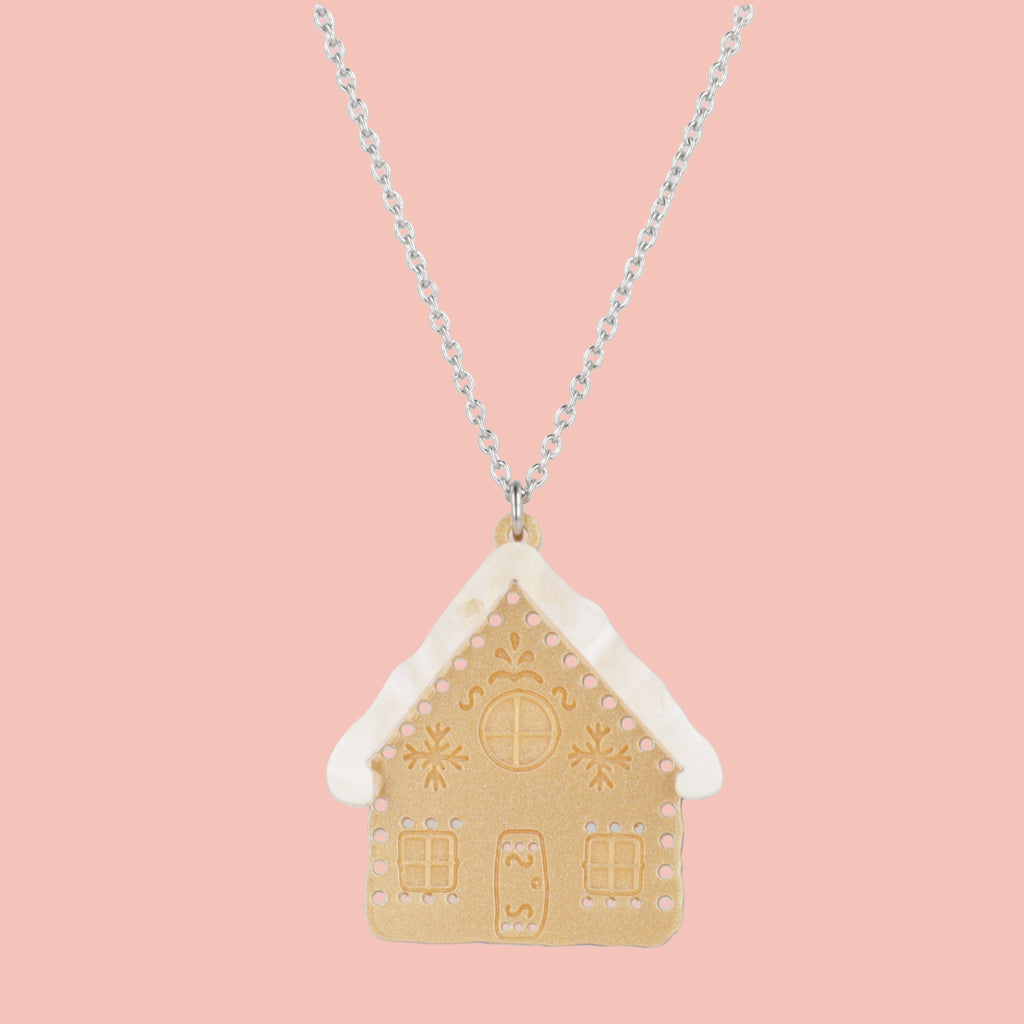 Gingerbread House Necklace - Sour Cherry