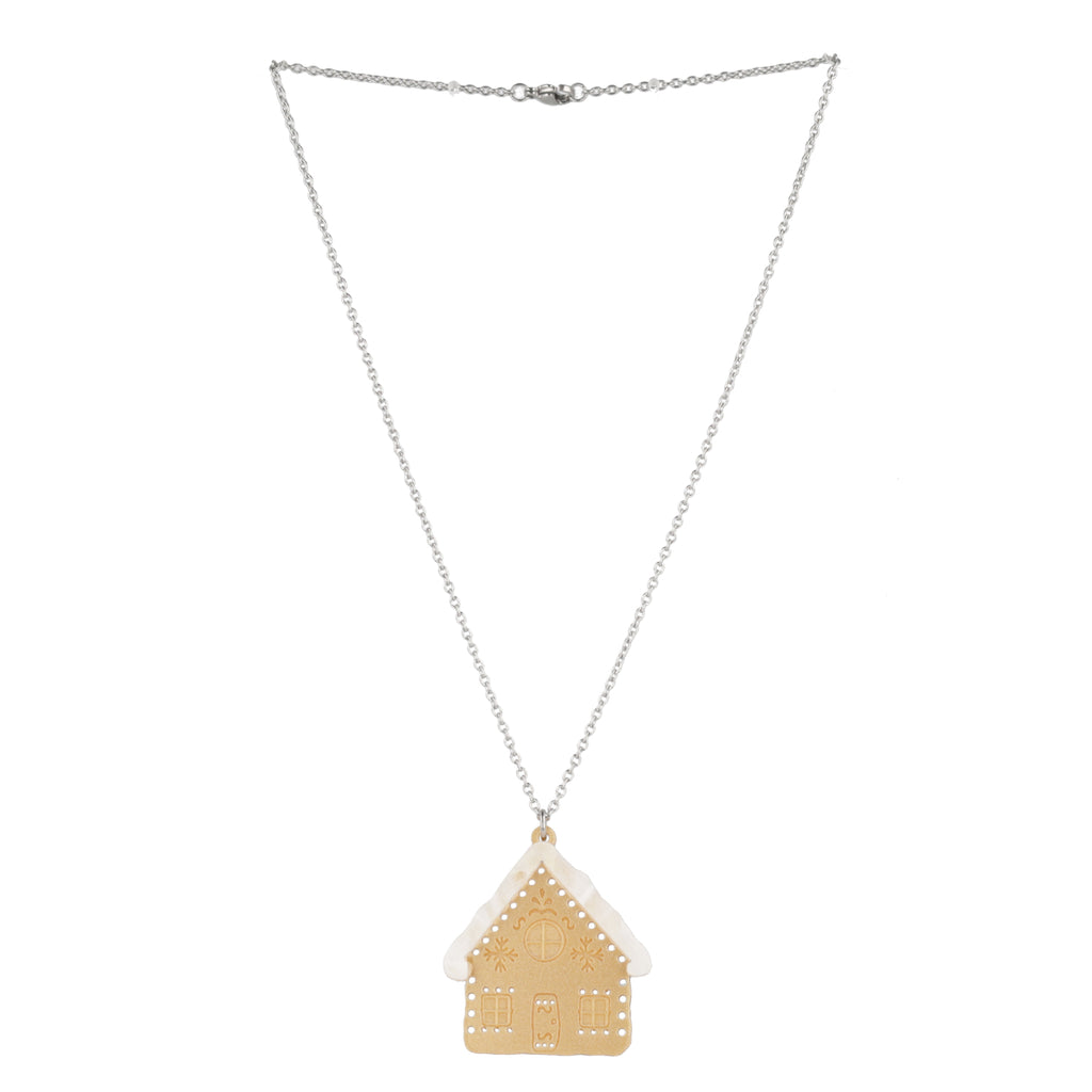 Gingerbread House Necklace - Sour Cherry