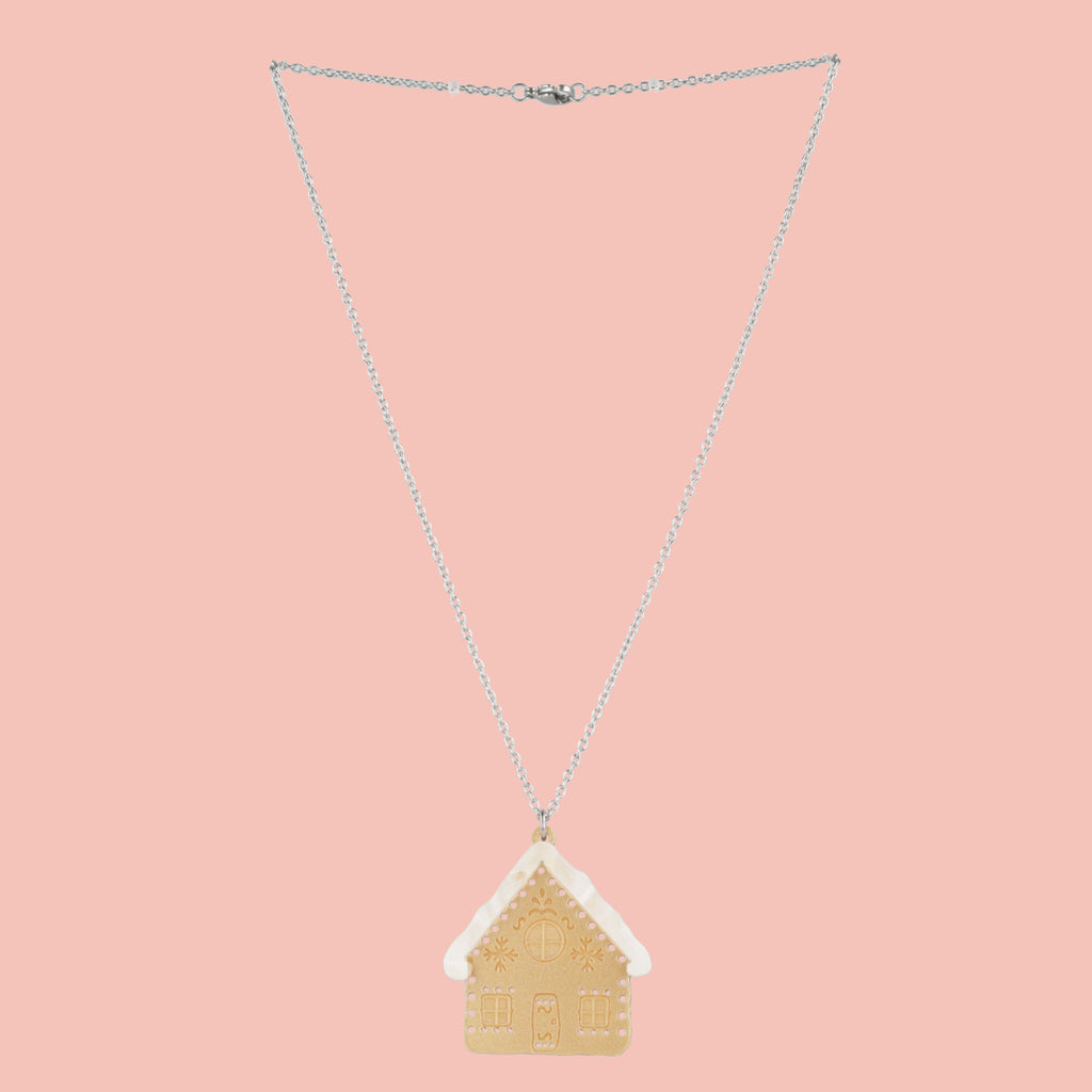Gingerbread House Necklace - Sour Cherry