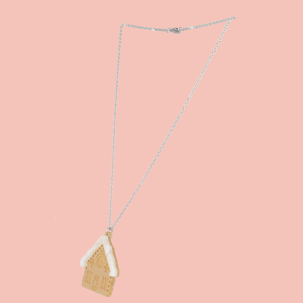 Gingerbread House Necklace - Sour Cherry