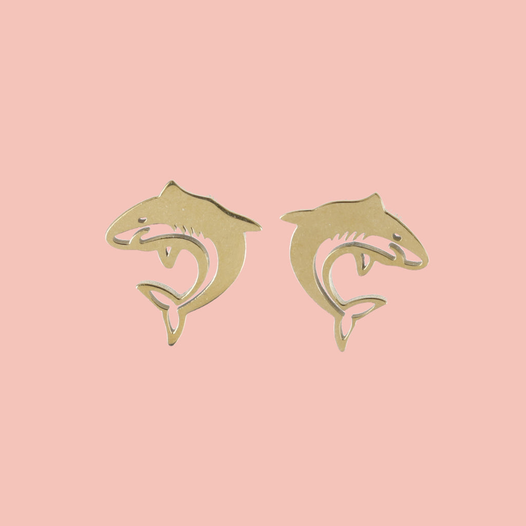 Fish Are Friends Stud Earrings (Gold Plated) - Sour Cherry