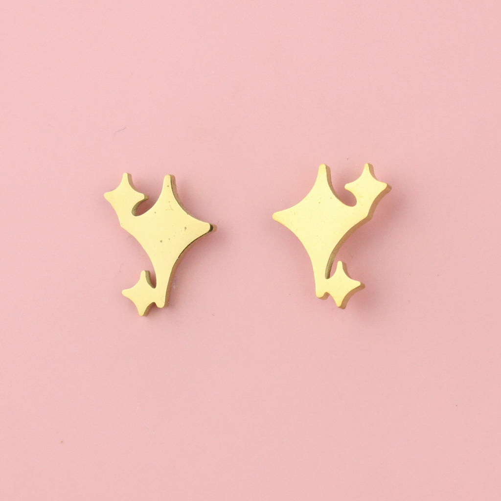 Glimmer Stud Earrings (Gold Plated) - Sour Cherry