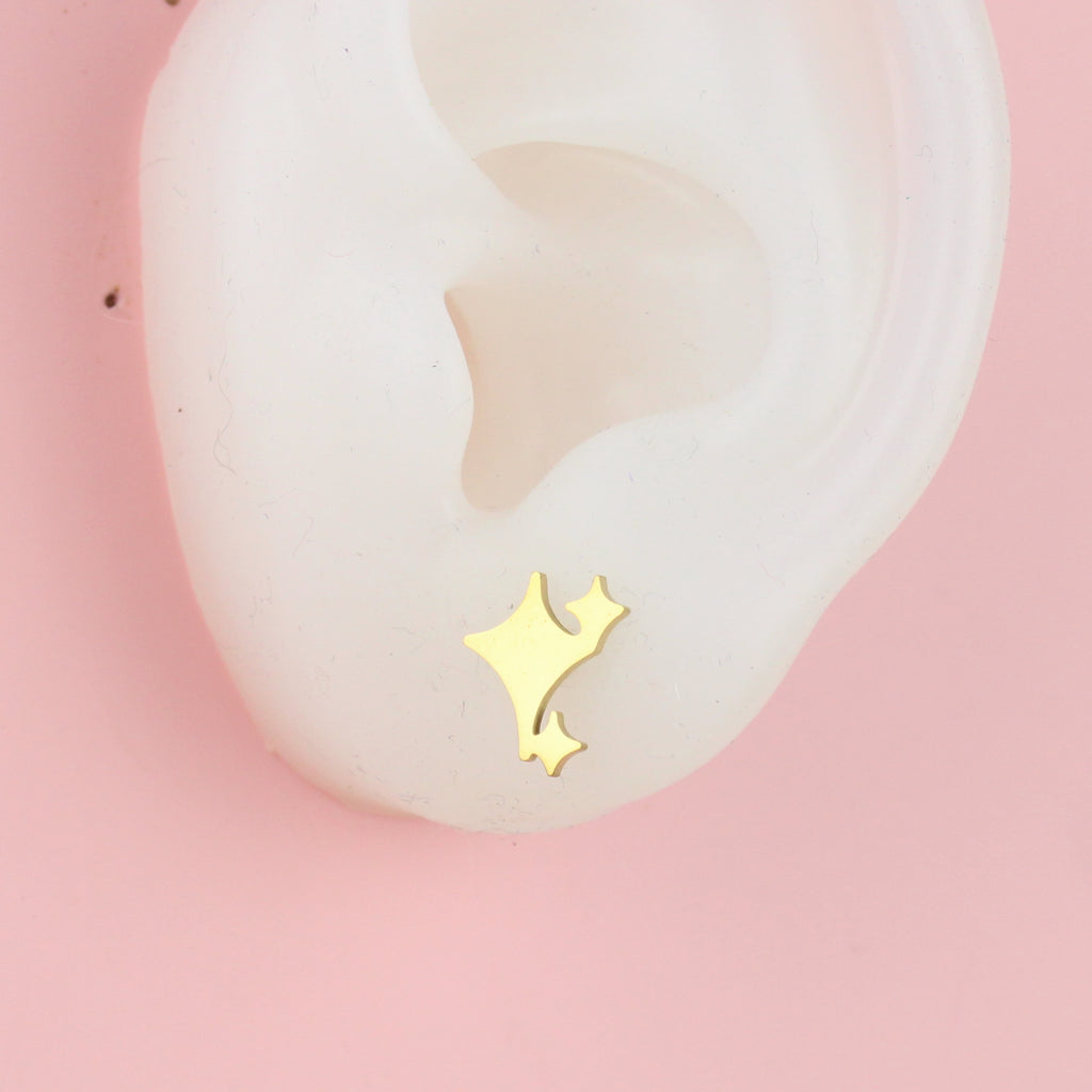 Glimmer Stud Earrings (Gold Plated) - Sour Cherry