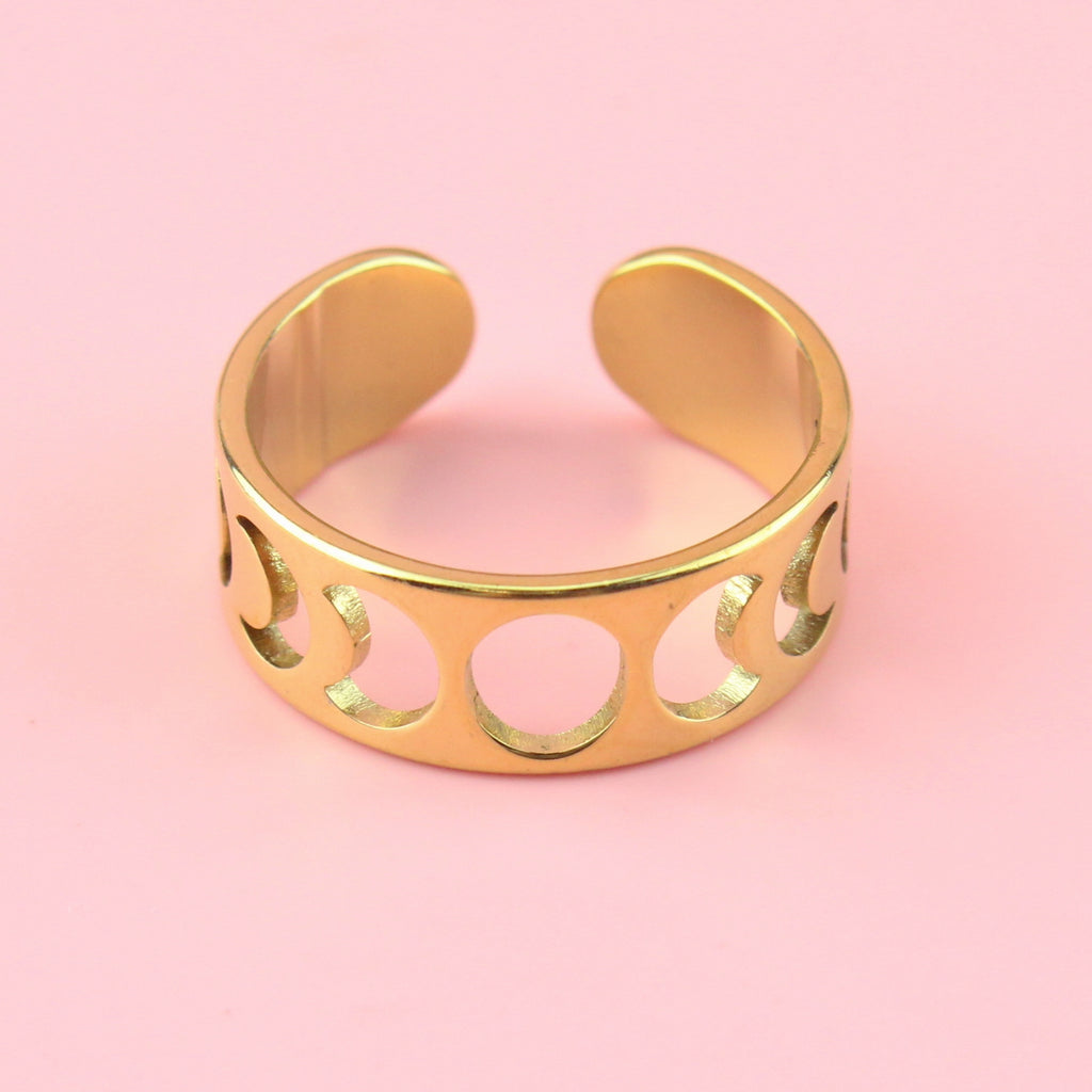 Moon Phase Ring (Gold Plated) - Sour Cherry