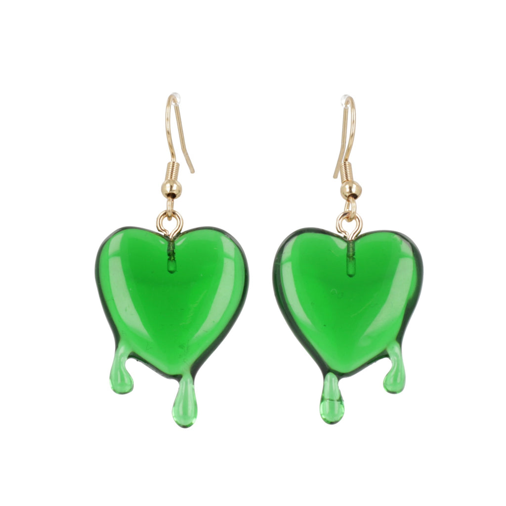 Green Bleeding Love Earrings - Sour Cherry