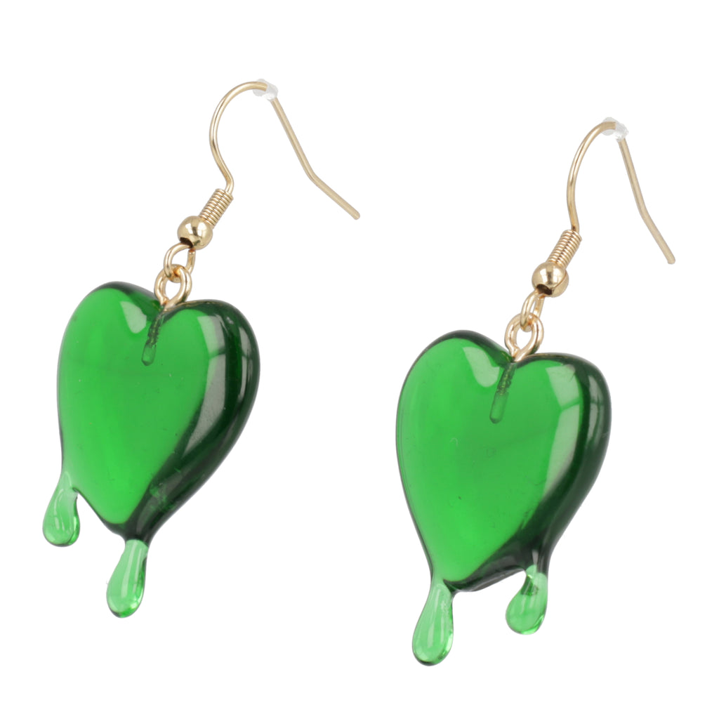 Green Bleeding Love Earrings - Sour Cherry