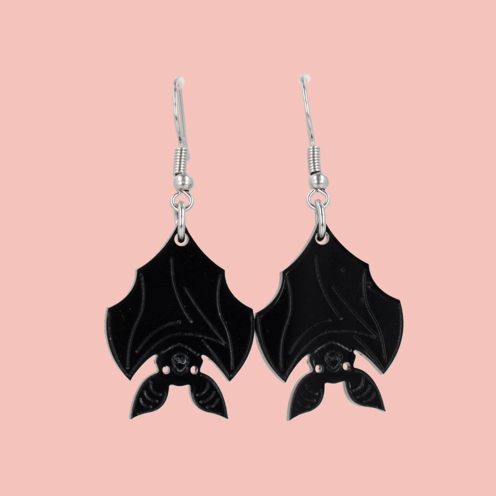 Hang In There Bat Earrings - Sour Cherry