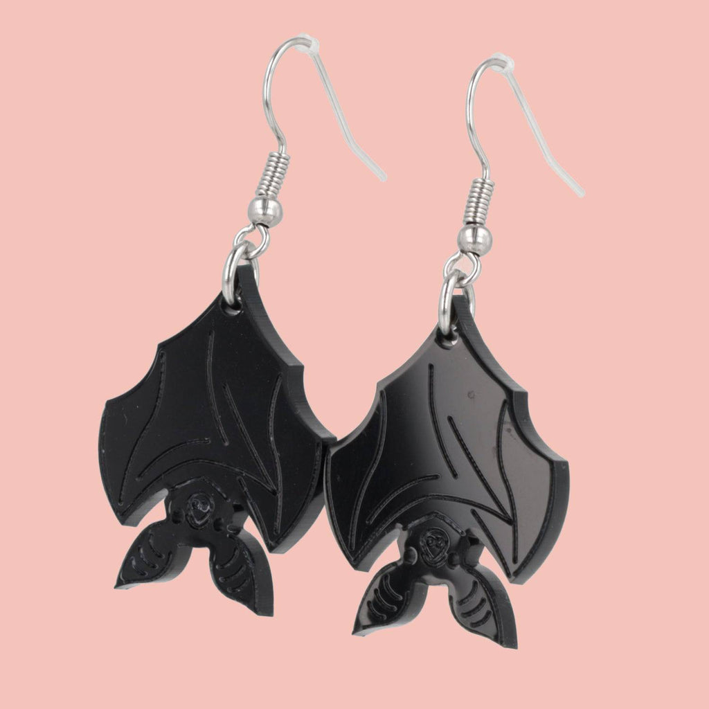 Hang In There Bat Earrings - Sour Cherry
