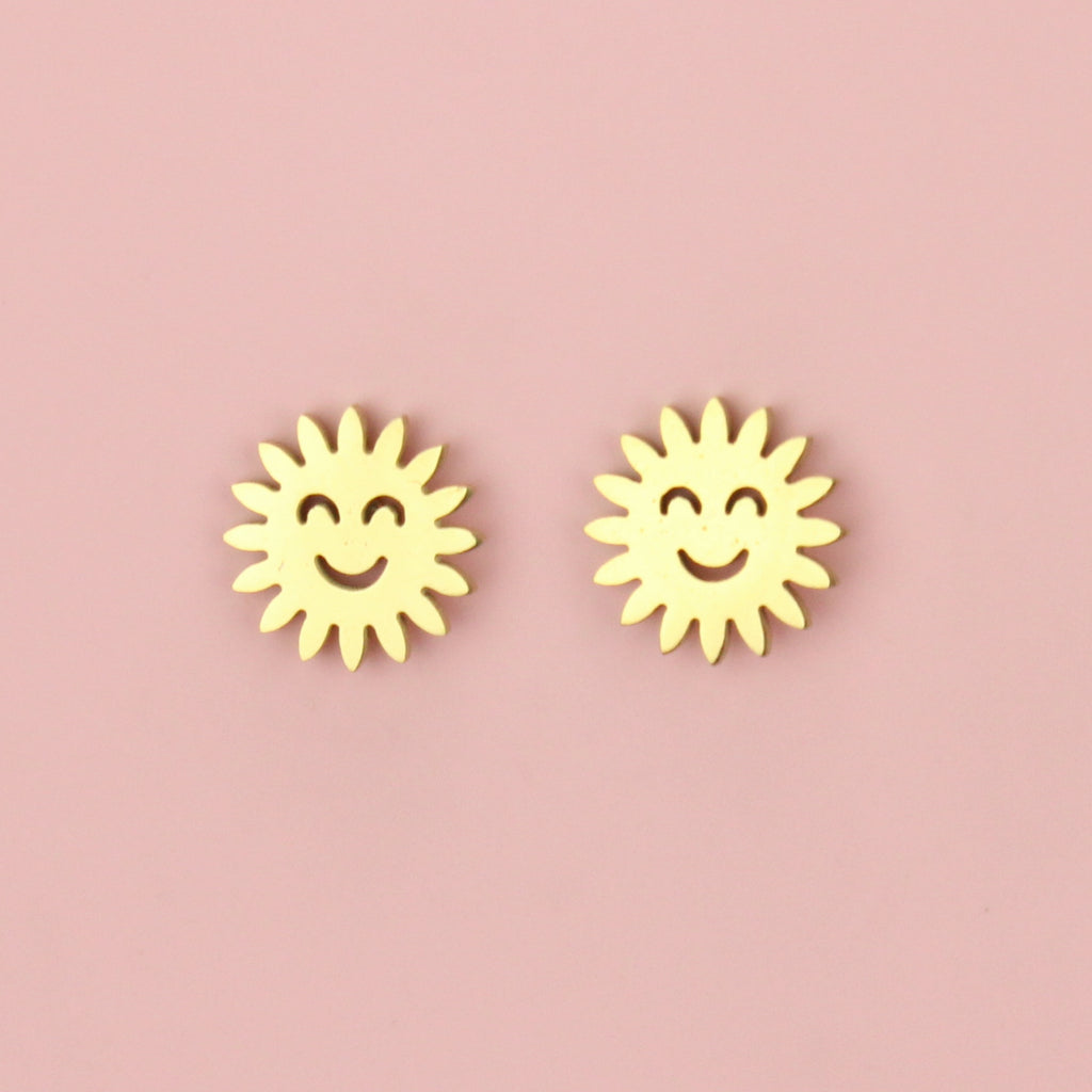 Happy Little Suns Studs (Gold Plated) - Sour Cherry