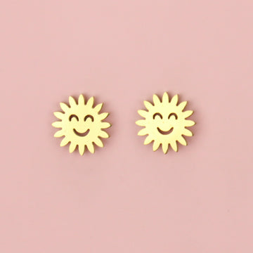 Happy Little Suns Studs (Gold Plated) - Sour Cherry