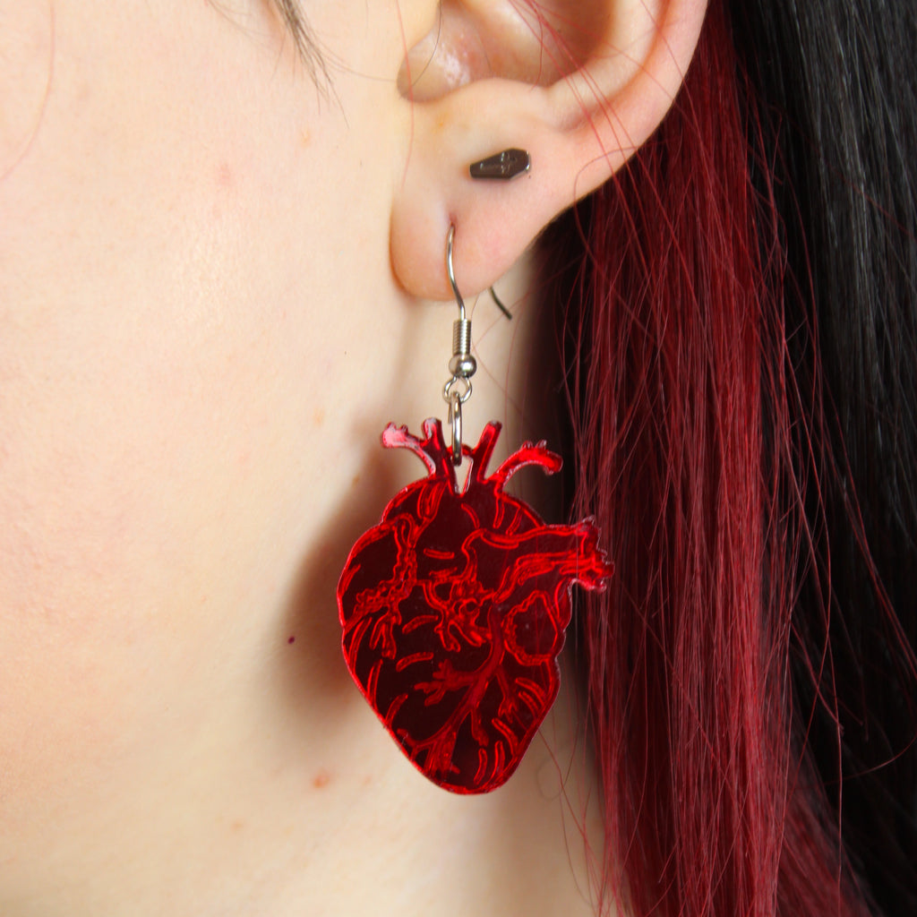 Heart-core Earrings - Sour Cherry