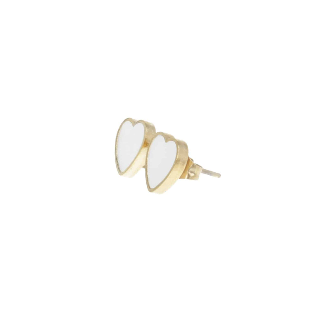 Heart Shell Stud Earrings (Gold Plated) - Sour Cherry