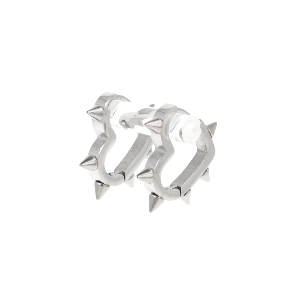 Heart Spike Huggie Hoop Earrings - Sour Cherry