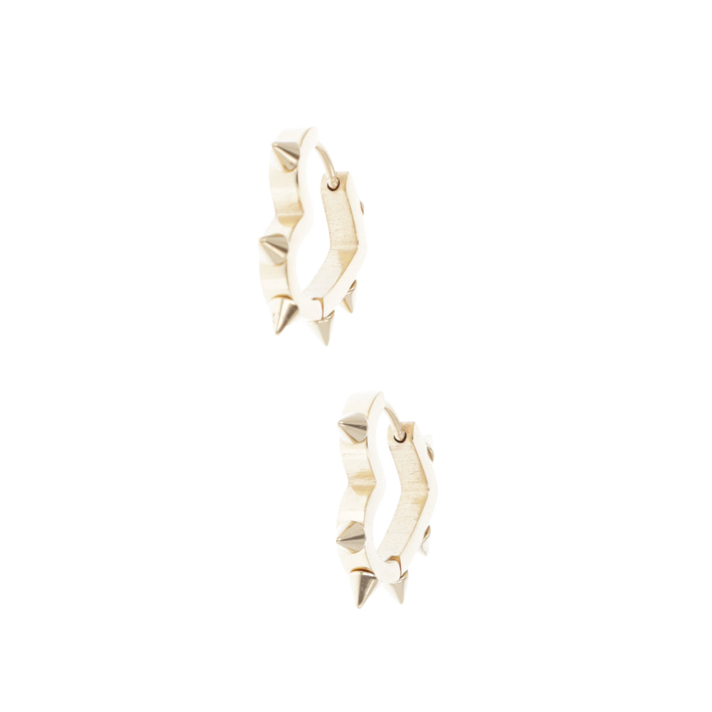 Heart Spike Huggie Hoop Earrings (Gold Plated) - Sour Cherry