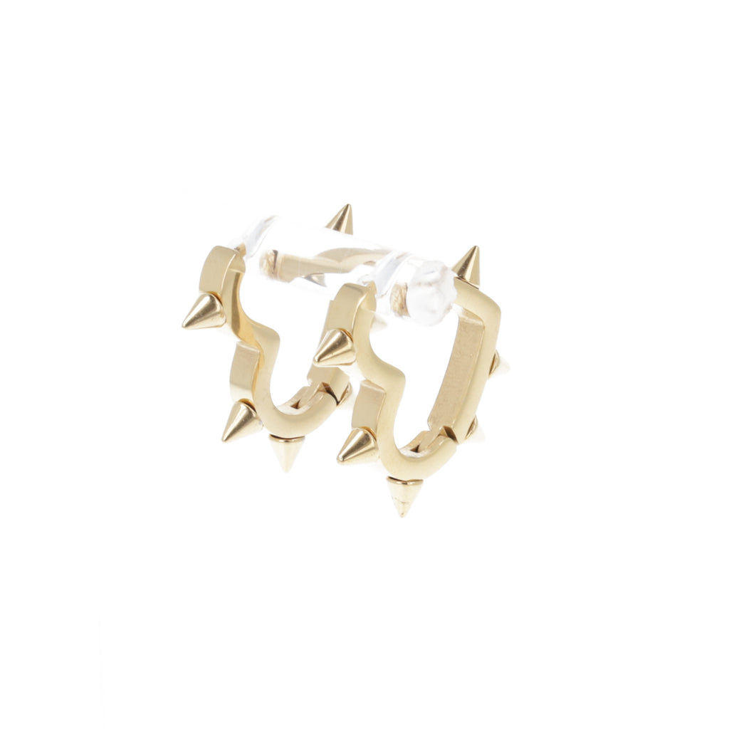 Heart Spike Huggie Hoop Earrings (Gold Plated) - Sour Cherry