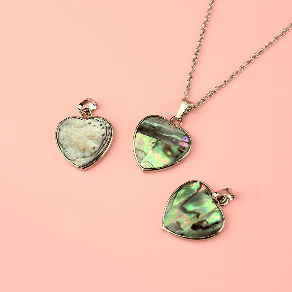 Stainless steel necklace with heart shaped brass pendant